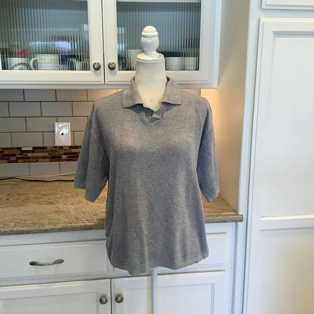 Principe Gray Sweater Pullover Size Medium Short Sleeve Medium